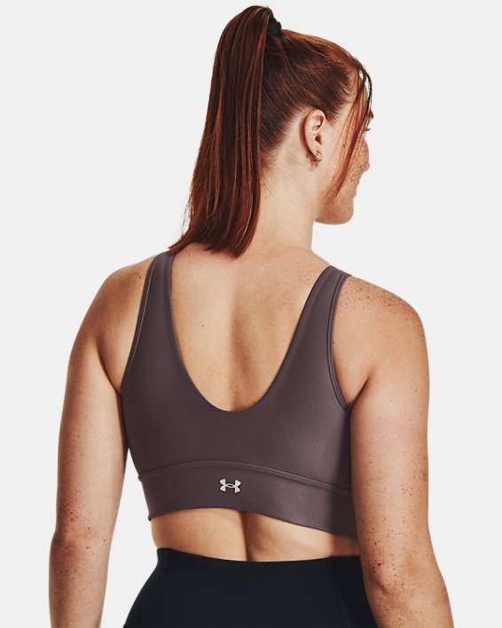 Women's UA Infinity Mid Pintuck Sports Bra in Gray image number 6